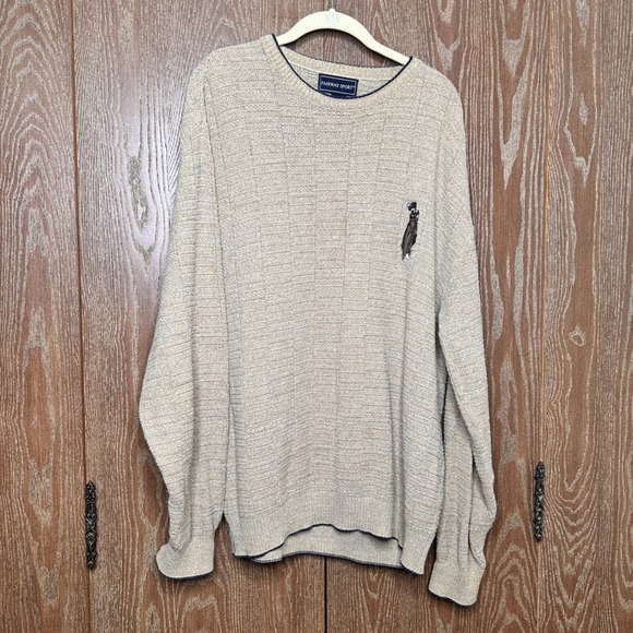 Fairway Sport Other - VTG Fairway Sport Men's Med Tan Golf Embroidered Crewneck Sweater Cotton Acrylic